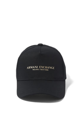 Logo Baskılı Siyah Şapka - Armani Exchange