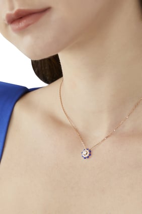 Tip-Top Kolye, 18 Ayar Rose Altın, Lapis Lazuli ve Elmas