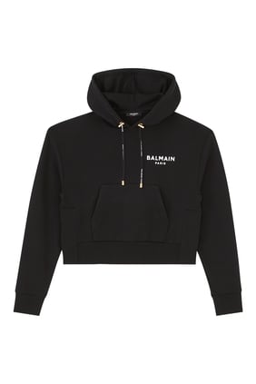 Yumuşak Pamuklu Kapüşonlu Kısa Hoodie