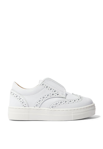 Aktif Çocuklar İçin Kaydırmaz Deri Sneaker - BEYAZ