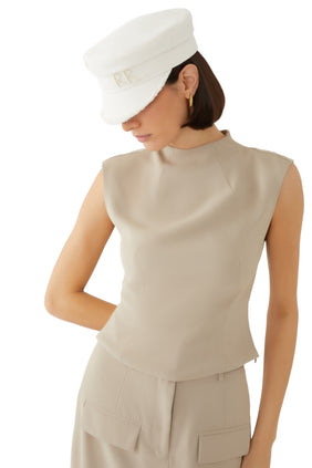 Monogram İşlemeli Fringed Şapka