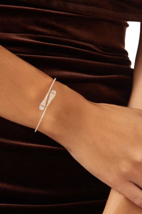 Cleo Midi Bangle, 18K Pembe Altın, Ay Taşı ve Elmaslarla