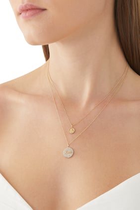 Aşk Charm Kolye, 14 Ayar Sarı Altın ve Pırlantalar