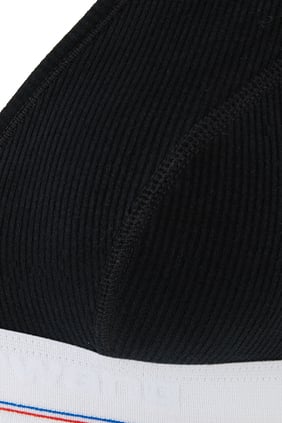 Kıvrımlı Jersey Bralette - Siyah