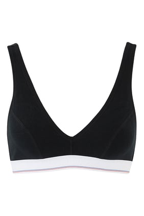 Kıvrımlı Jersey Bralette - Siyah