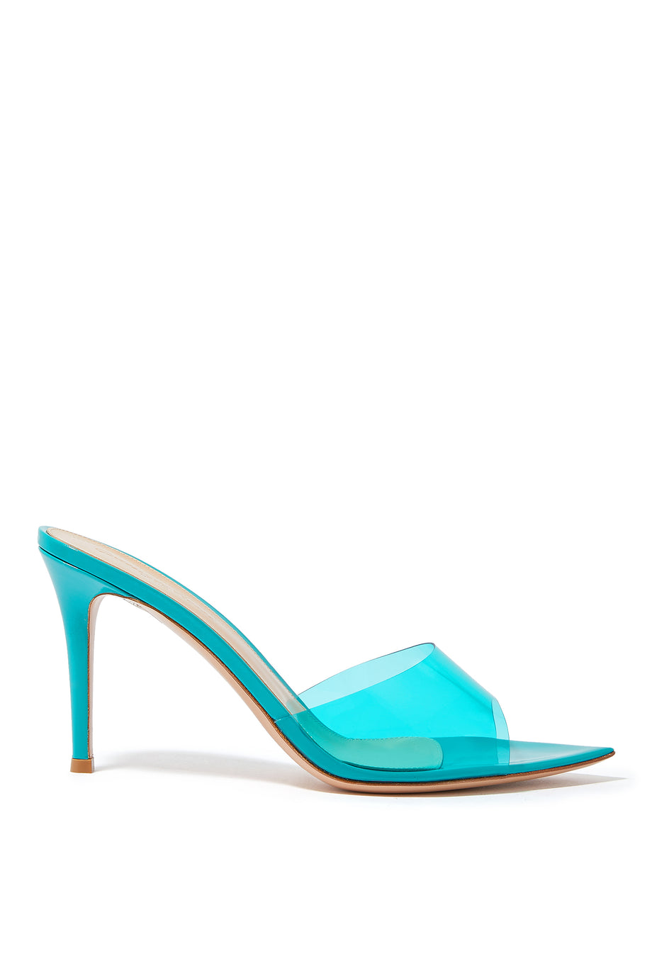 Elle 85 Mavi Plexi & Patent Deri Mules