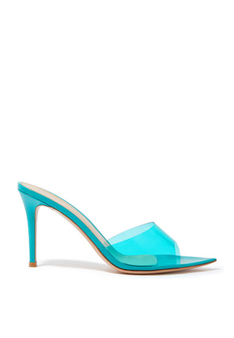 Elle 85 Mavi Plexi & Patent Deri Mules