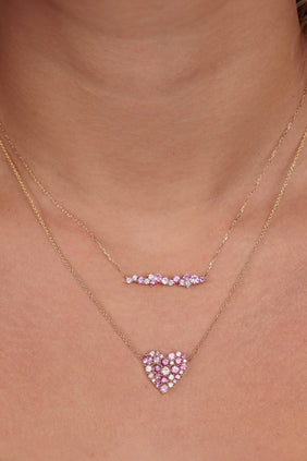 Sapphire & Diamond Detaylı 14K Sarı Altın Kolye