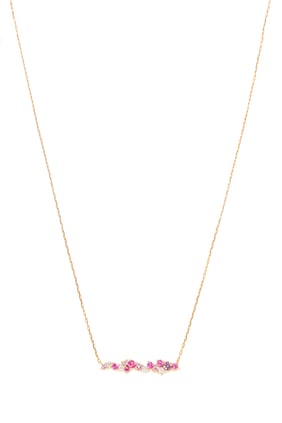 Sapphire & Diamond Detaylı 14K Sarı Altın Kolye