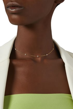 Parlak Yuvarlak Choker, 18k Sarı Altın & Elmas