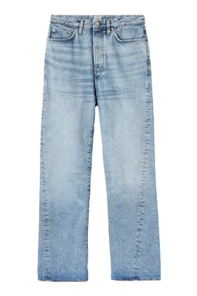 Kıvrımlı Dikişli Denim Pantolon