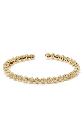18K Sarı Altın ve Elmaslı Gold Atom Bilezik