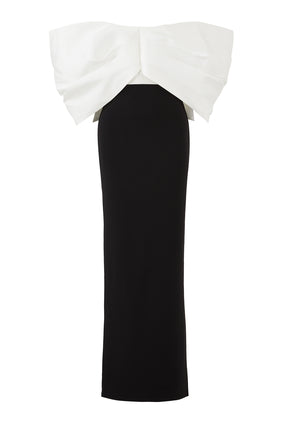 Filippa Maxi Elbise - Beyaz/Siyah