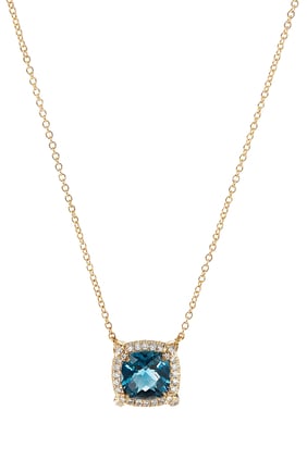 18 Ayar Sarı Altın Topaz ve Elmaslı Chatelaine Kolye
