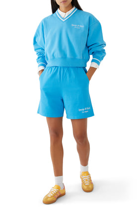 İtalik Logo V Yaka Kazak - Sporty & Rich