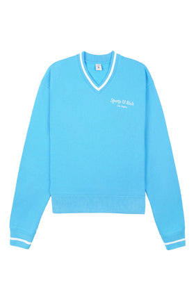 İtalik Logo V Yaka Kazak - Sporty & Rich