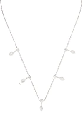 Parlak Choker Kolye, 18k Beyaz Altın & Elmas