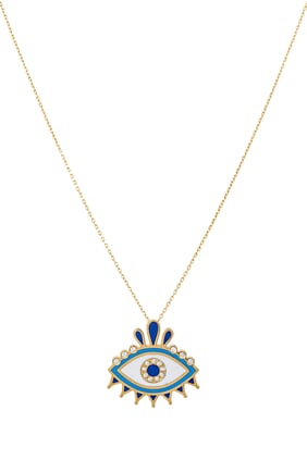 Ritch Kitsch Kraliçe Göz Kolye, 18k Sarı Altın ve Pırlantalar
