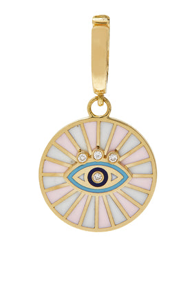 Spiral Göz Charm, 18 Ayar Sarı Altın ve Pırlantalar