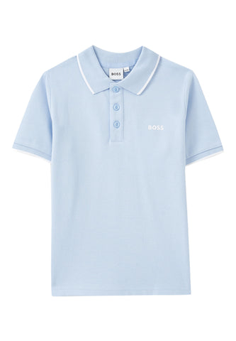 Logo Detaylı Polo Yaka Tişört - Açık Mavi