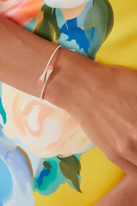 Cleo Midi Bilezik, 18K Pembe Altın, Mercan ve Elmaslar