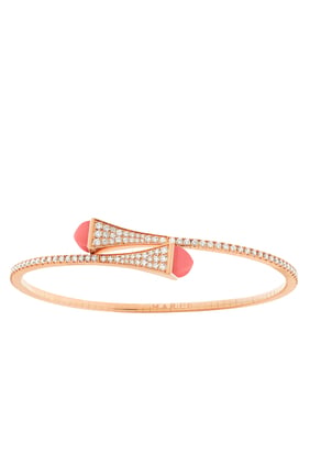 Cleo Midi Bilezik, 18K Pembe Altın, Mercan ve Elmaslar