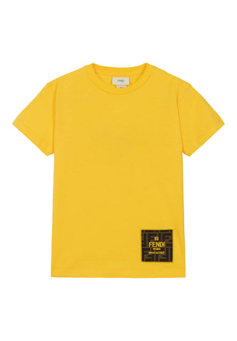 Çocuklar için Logo Kabartmalı Pamuklu T-Shirt