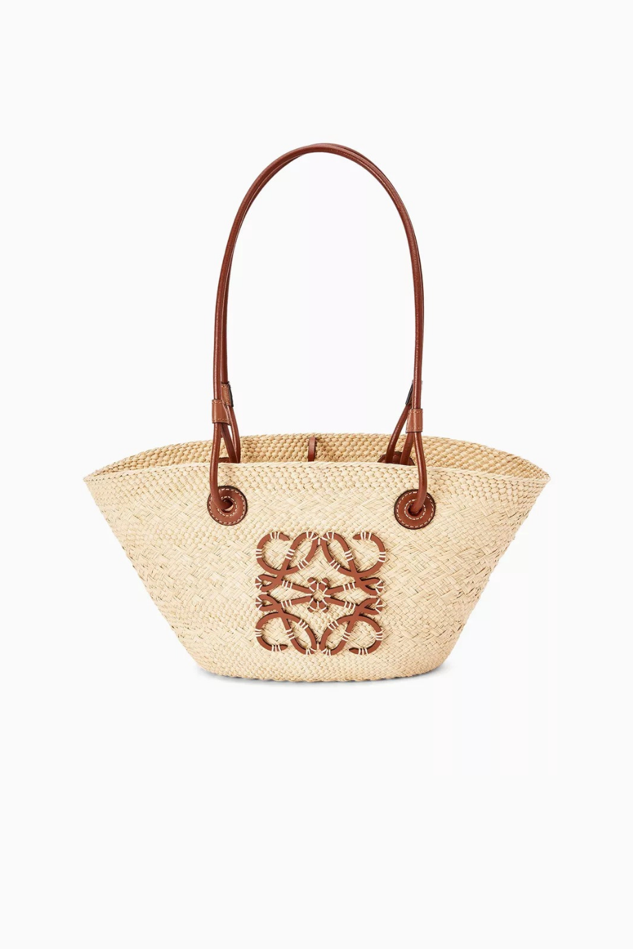 Small Anagram Sepet Çanta Iraca Palm & Dana Derisi, El Yapımı Zarafet