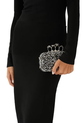 Zincirli Knuckle Clutch Çanta