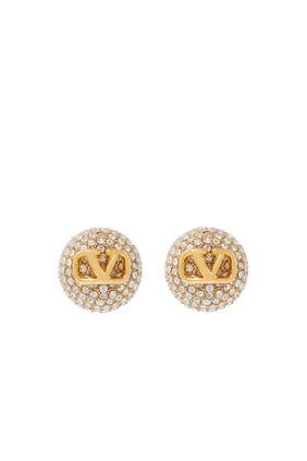 Valentino Garavani VLogo İmzalı Strass Küpe