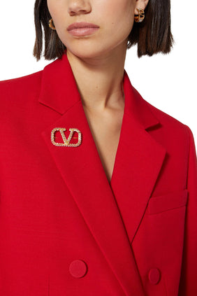 VLogo İmza Kristal Broş