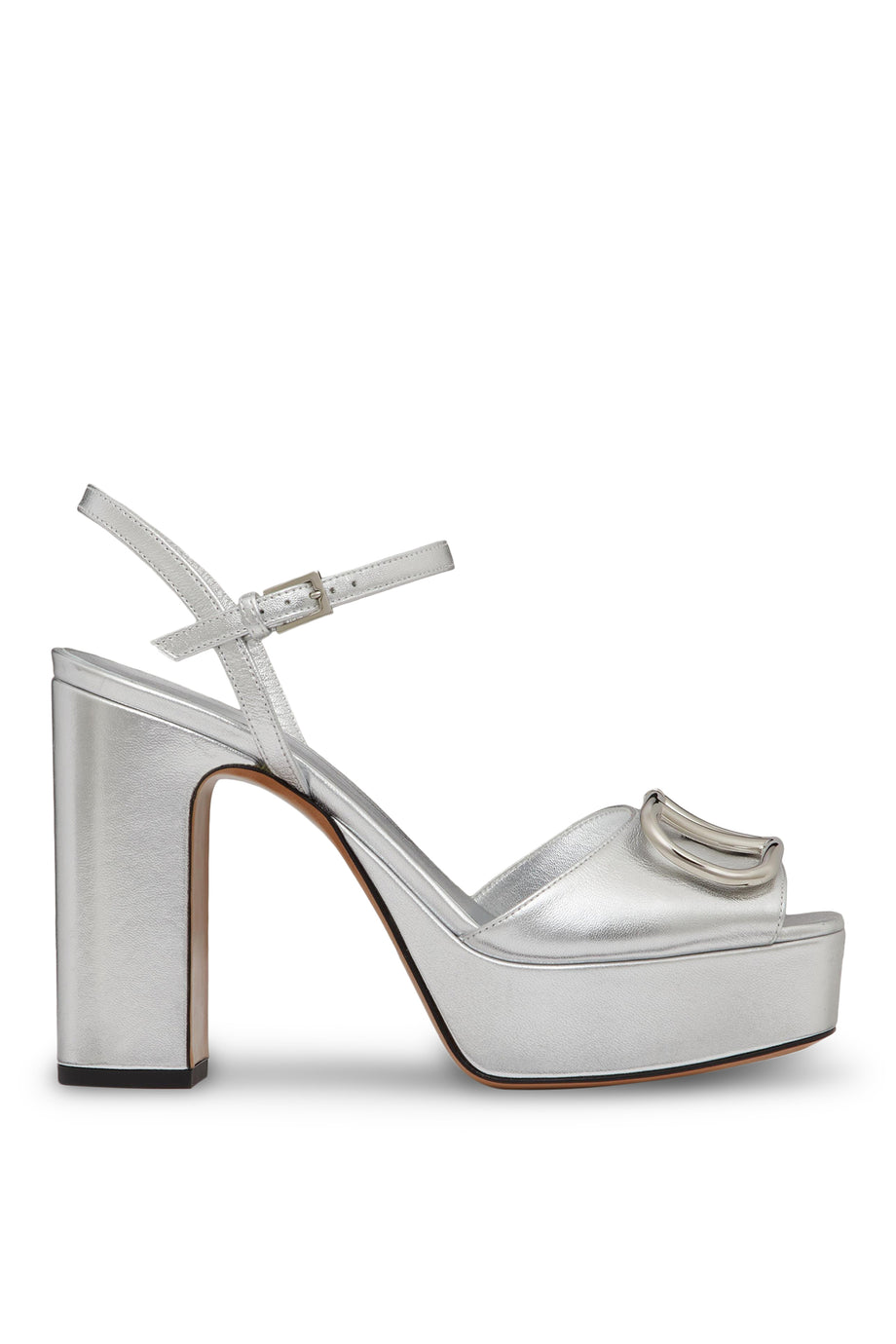 İtalyan Metalik Deri VLogo 115 Platform Sandalet