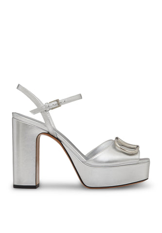 İtalyan Metalik Deri VLogo 115 Platform Sandalet