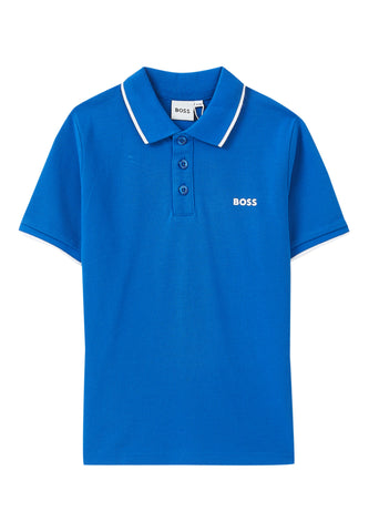 Şık ve Rahat Logo Detaylı Çocuk Polo - Mavi