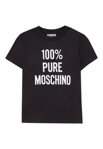 Çocuklar için Pamuklu Slogan T-shirt - Siyah