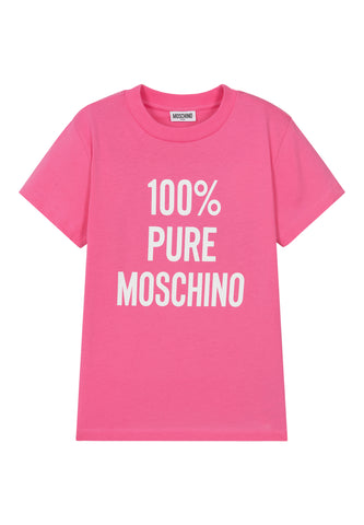Çocuklar için Pamuklu Slogan Tişört - Pembe