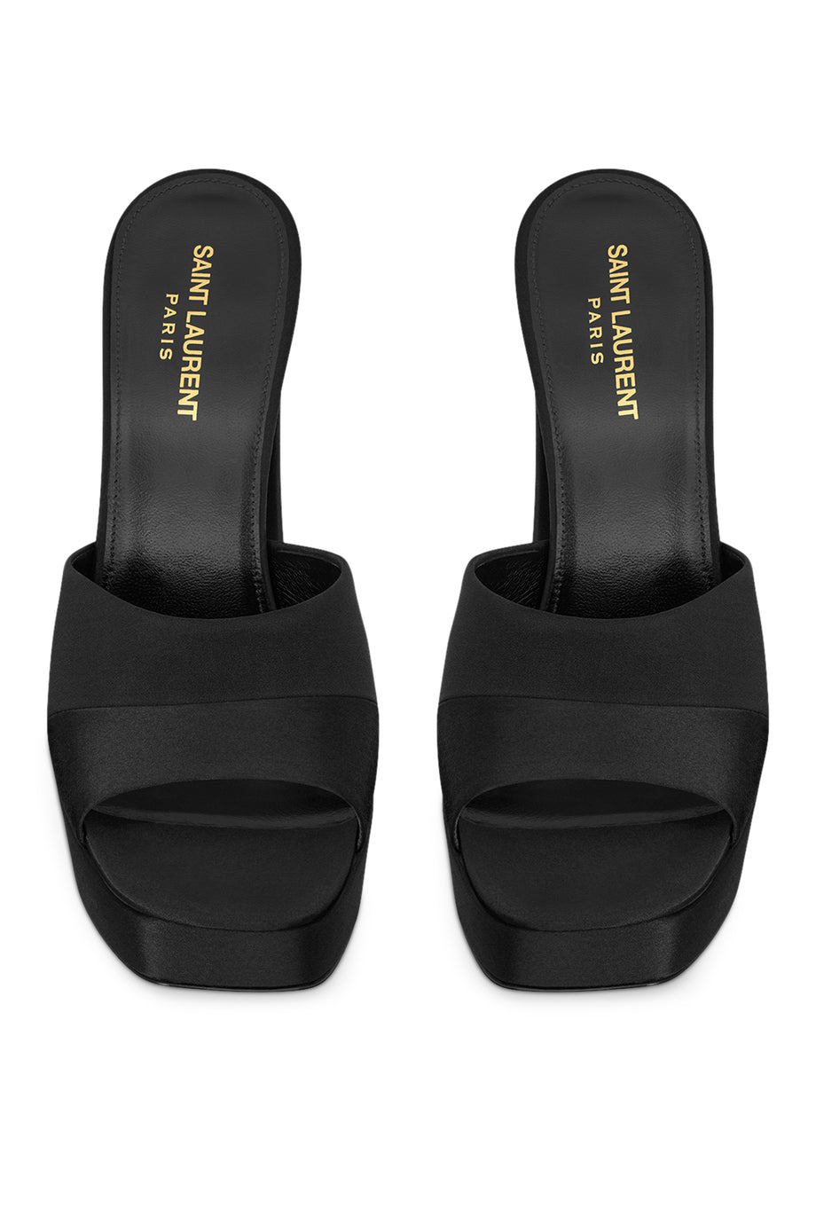 Saint Laurent Boogie 110 Saten Platform Mules