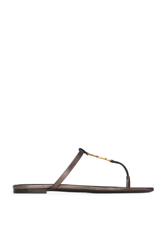 Cassandra Düz Deri Sandaletler - Saint Laurent