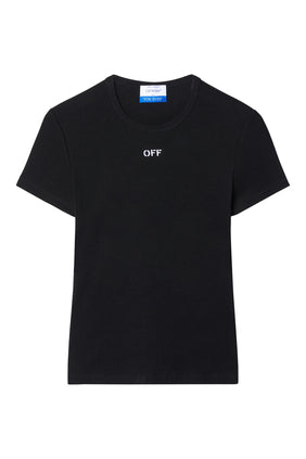 Off-White Logo Ribana Basic Tişört - Siyah
