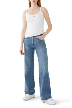 Off-White Off Stamp Ribbed Atlet Tişört