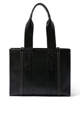 Woody Orta Boy Tote Çanta - SİYAH