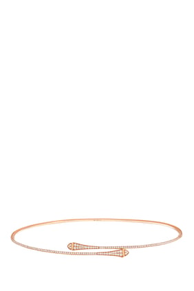 Cleo Tam Elmas İnce Choker Kolye, 18k Rose Gold & Elmas