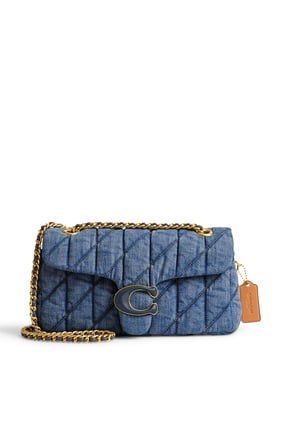 Yastıklı Denim Tabby Omuz Çantası 20 - Mavi