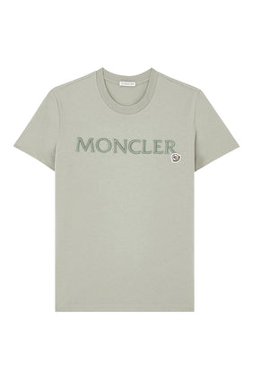 Moncler Logo Nakışlı T-Shirt - Yeşil
