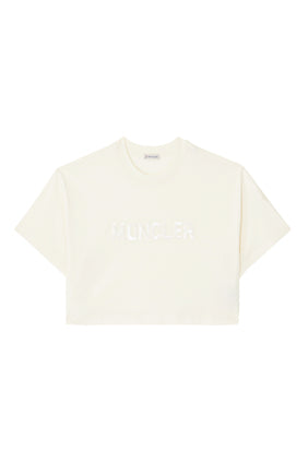 Moncler Kısa Kol Tişört - Beyaz
