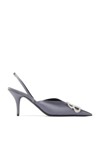 Balenciaga Knife BB İpek Slingback Topuklu Ayakkabı