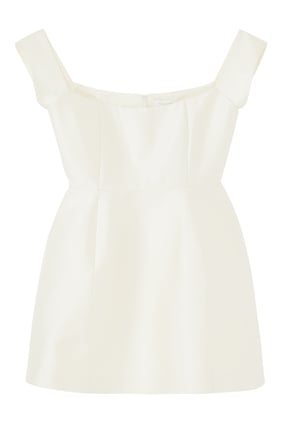 Dantel Detaylı Twill Mini Elbise