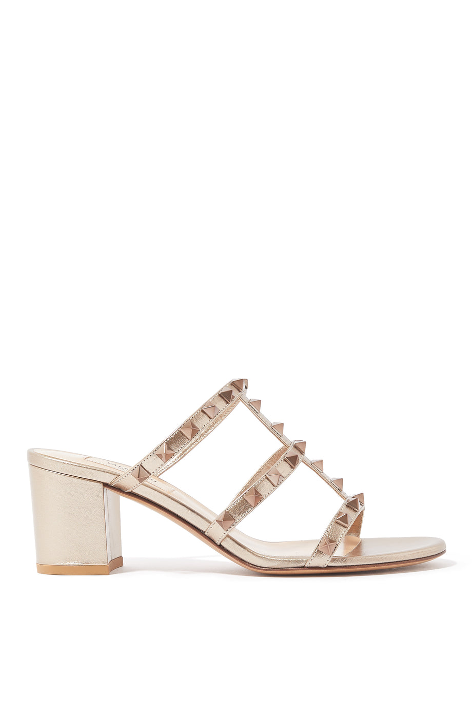 Valentino Garavani Rockstud 60 Metalik Topuklu Ayakkabı - Açık Altın