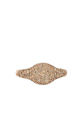 Pavé Yüzük, 18K Pembe Altın ve Elmaslarla