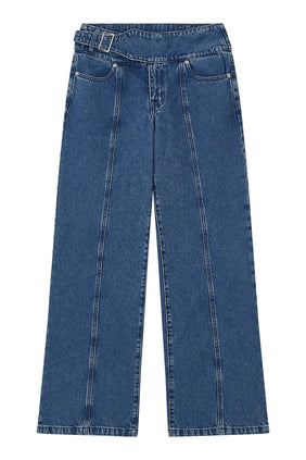 Marley Orta Bel Geniş Paça Kot Pantolon